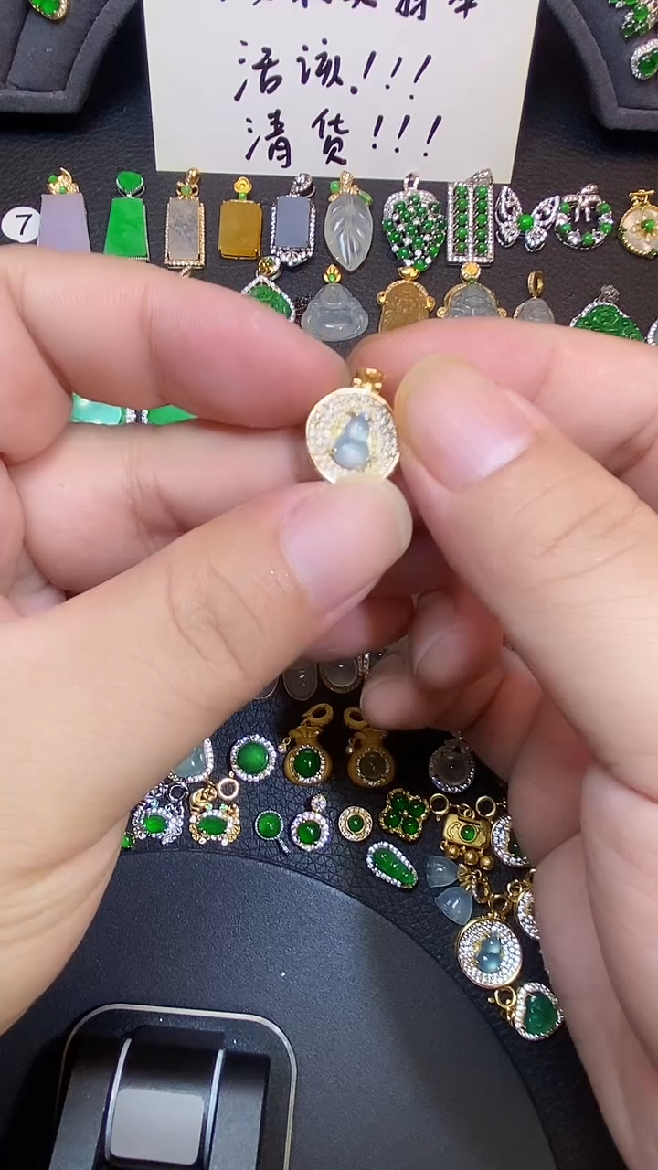 吊坠(不含链)银S925镶嵌翡翠1