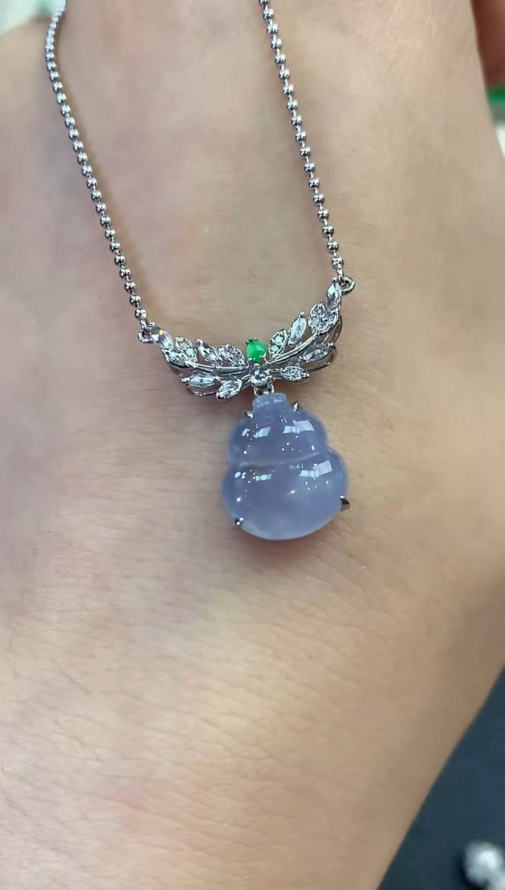 【闪购商品】翡翠吊坠(不含链)18K金镶嵌D17    有色差