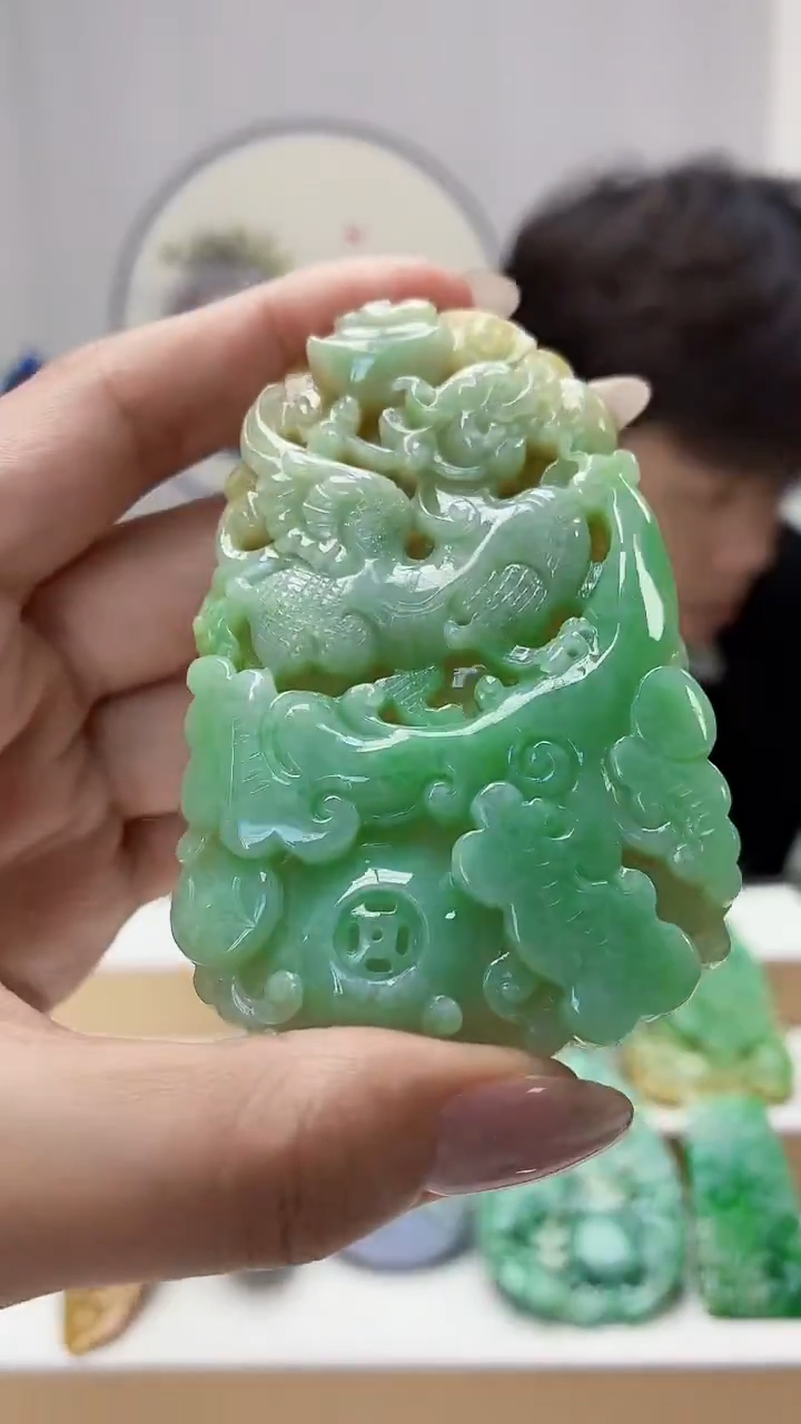 未镶嵌定制翡翠5145MM-毛货挂件85