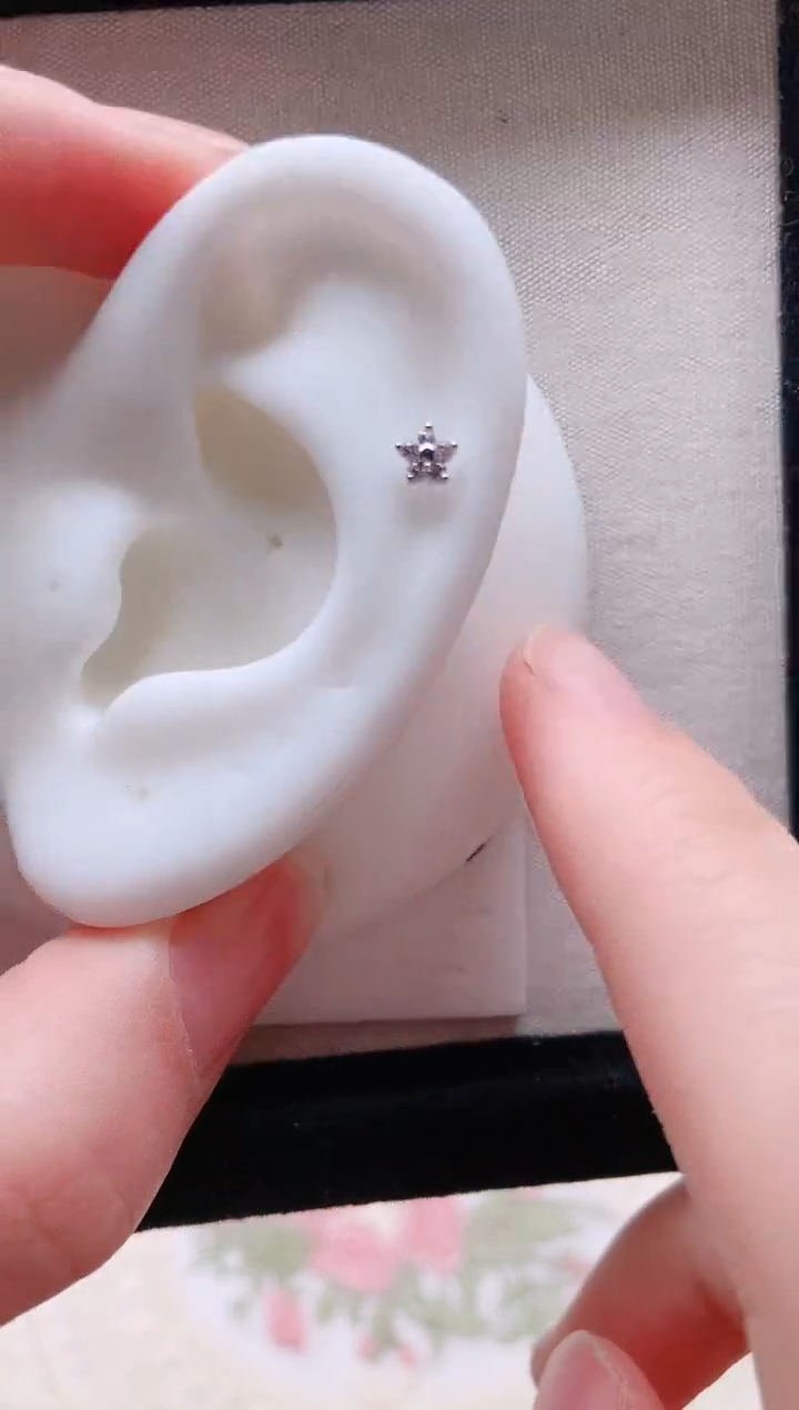 钛钢合金合成立方氧化锆满锆小花粉锆|LS144一只