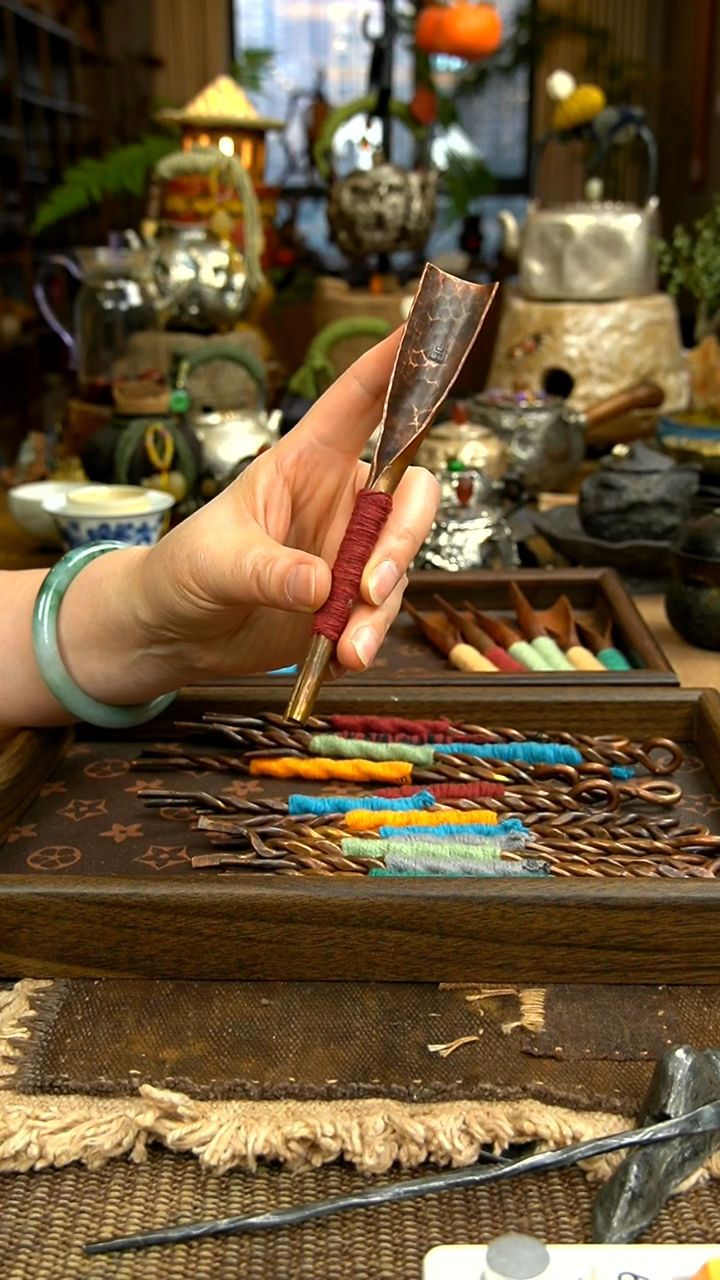 纯手工铜茶铲。。。