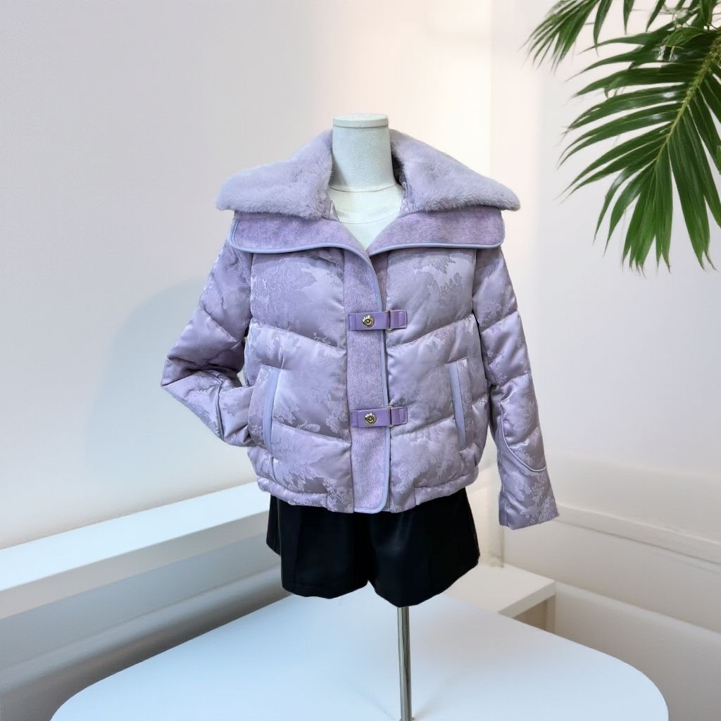 777大翻领高级拼接刺绣外套女款时尚百搭简约显瘦外套