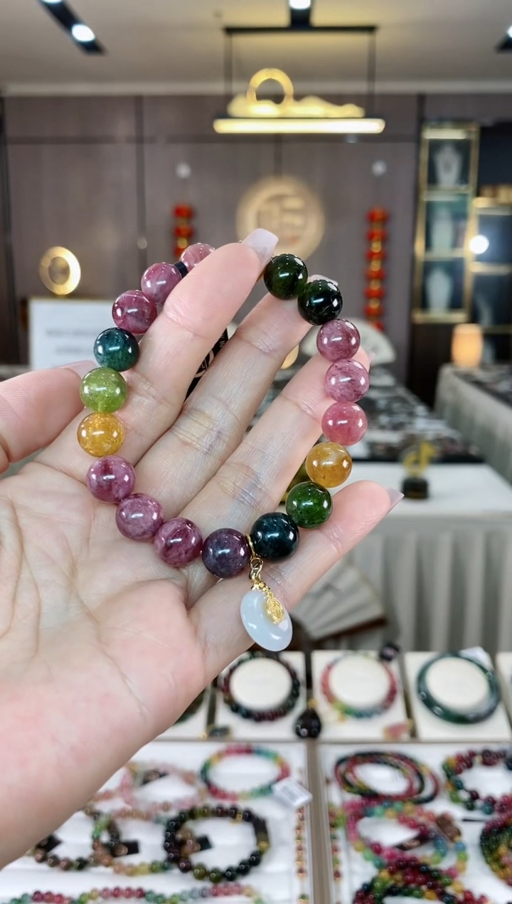 【闪购商品】碧玺单圈手串10mm+未镶嵌（多样性发一条）hon