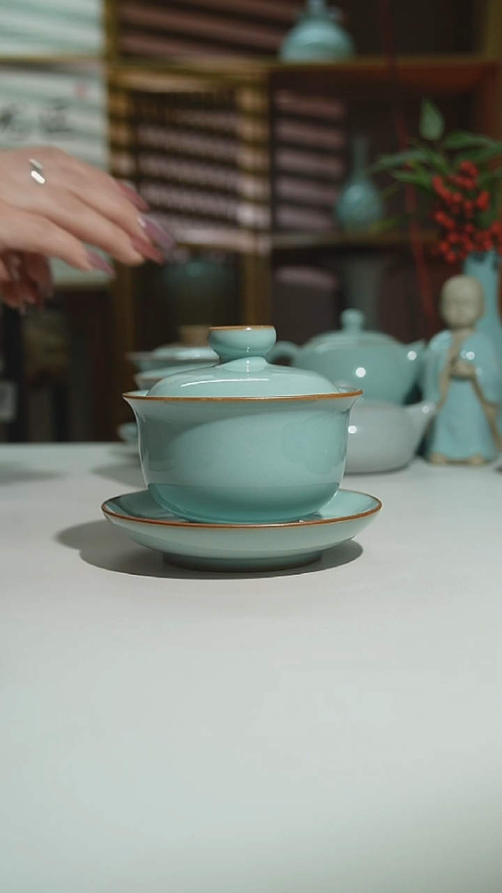 运圈天青随缘盖碗二级