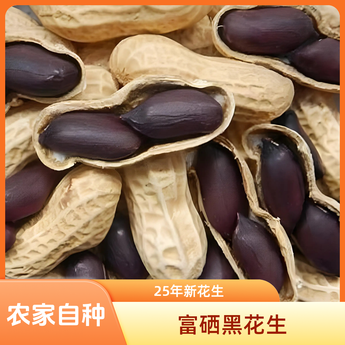 【富硒带壳黑花生】25年新花生自然晾晒干花生生吃甘甜可做坚果零食