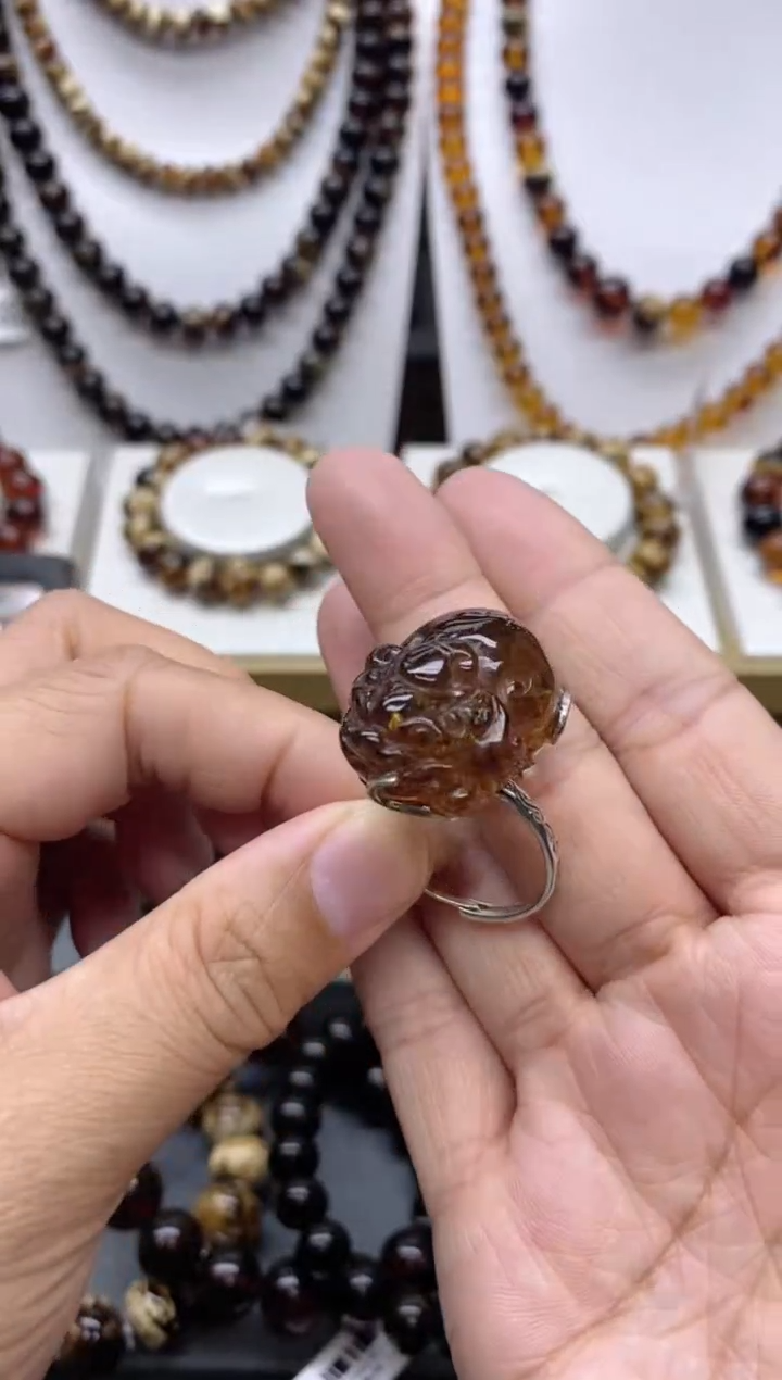 【闪购商品】琥珀戒指未镶嵌琥珀