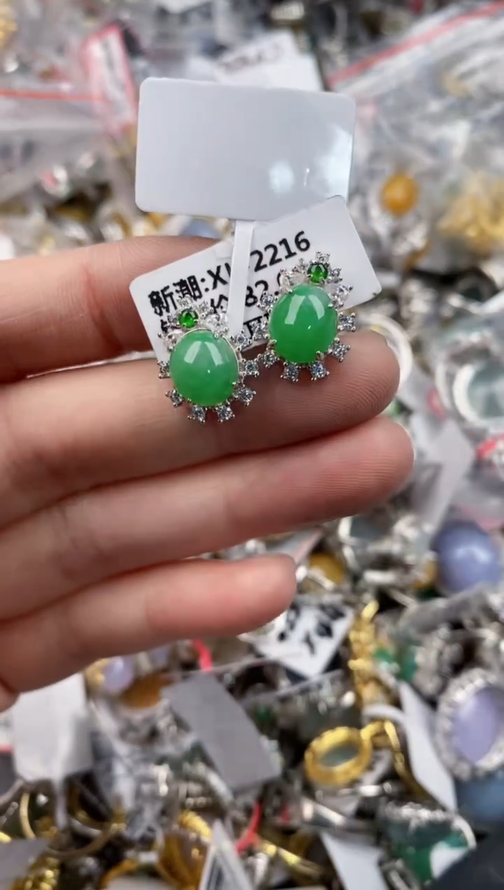 银S925镶嵌戒指翡翠555                 3