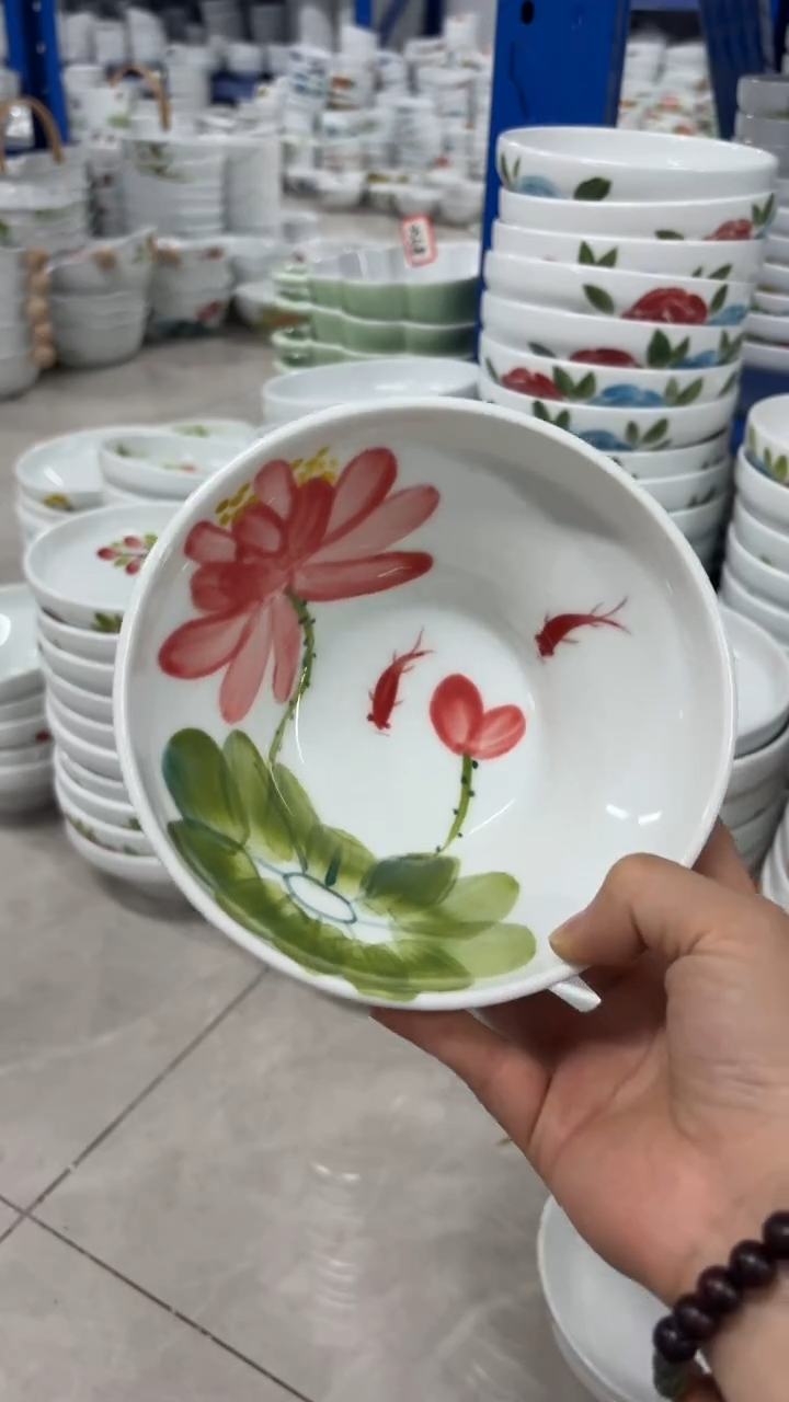 瓷片景德镇陶瓷食品级手绘釉中彩-葫芦碗