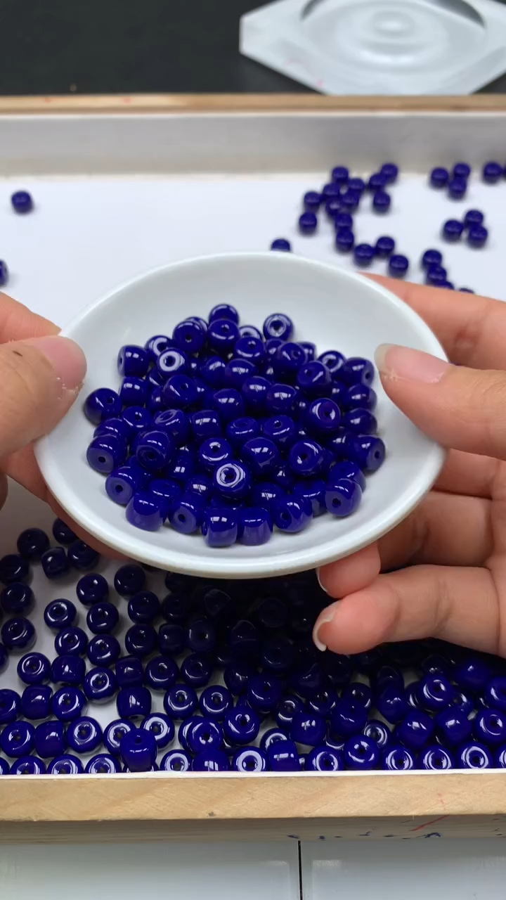 未镶嵌散珠玛瑙/玉髓A1943 青金蓝玛瑙老型7*8mm25个9.8元