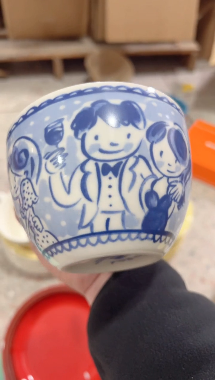 【闪购商品】碟荷兰太太-----早餐杯--蓝彩