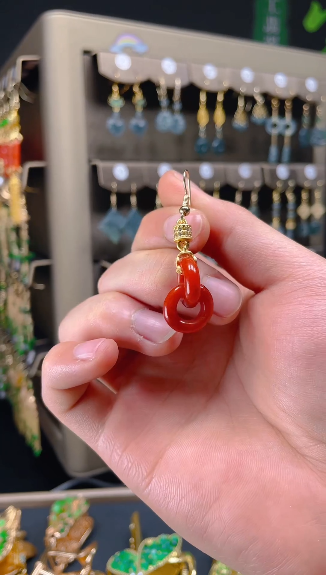 【闪购商品】翡翠耳饰合金0100翡翠饰品一个