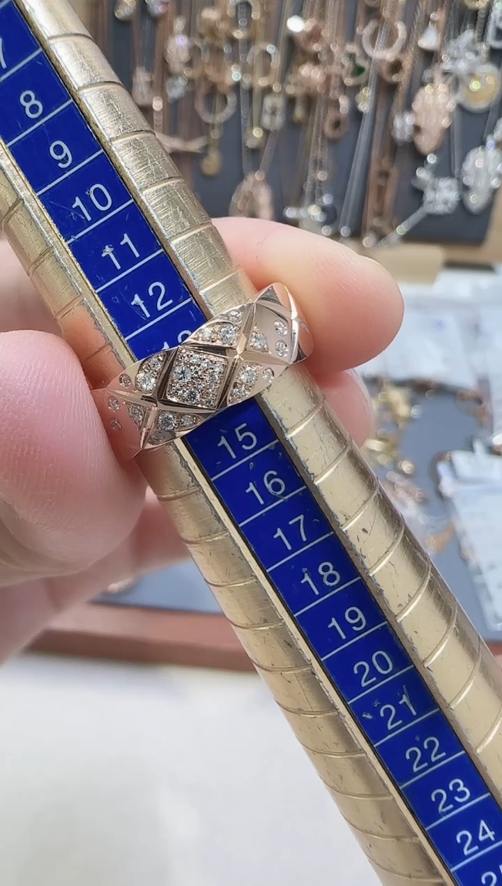 【闪购商品】钻石戒指/指环18K金镶嵌戒指14号