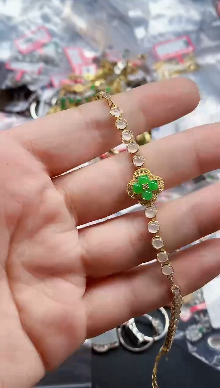 银S925镶嵌戒指翡翠天然A货缅甸翡翠