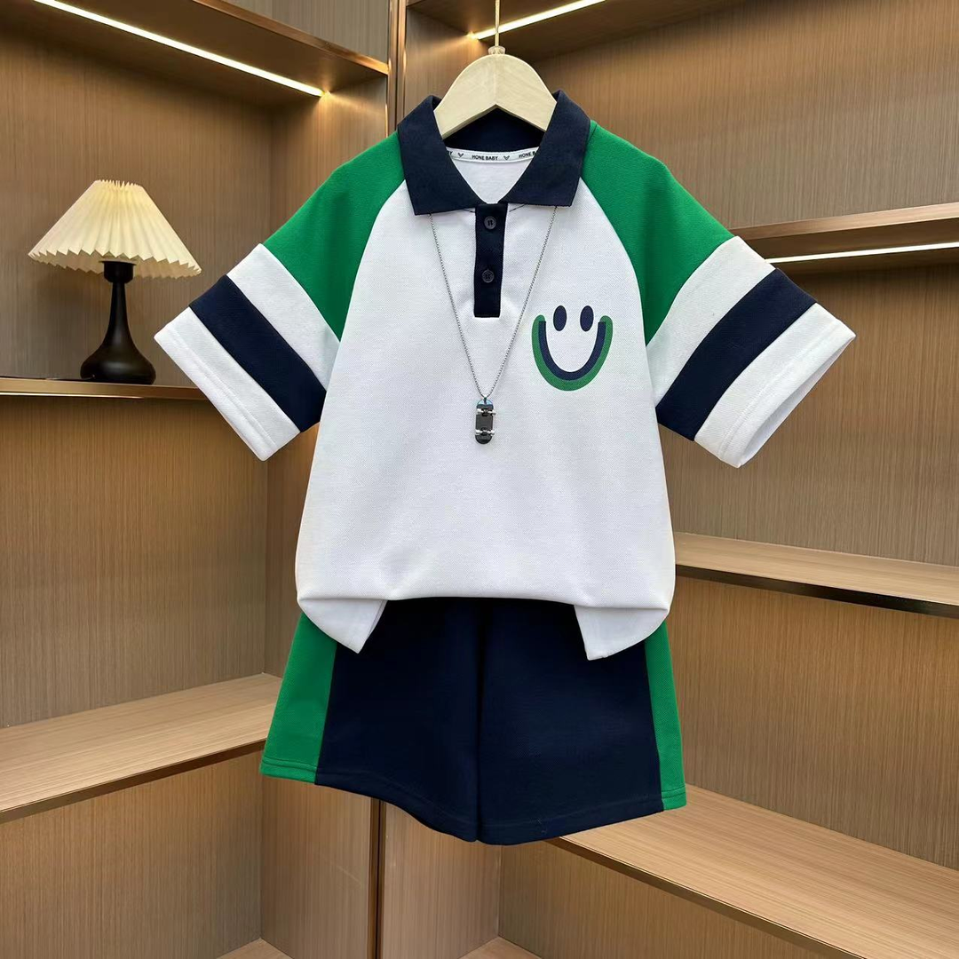 C现货亲子两件套套装童装夏季洋气polo衫中大童【不含包】儿童A