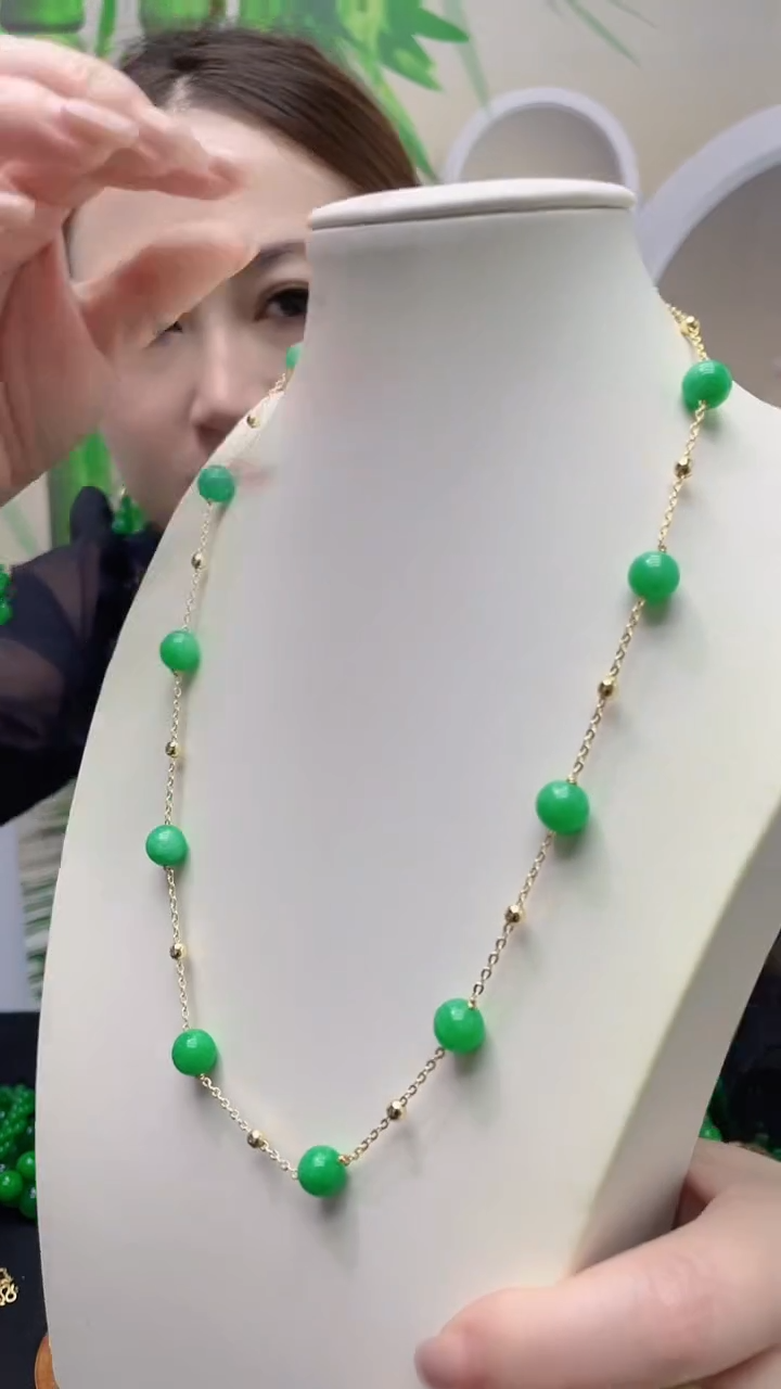 颈饰14K金镶嵌翡翠D03