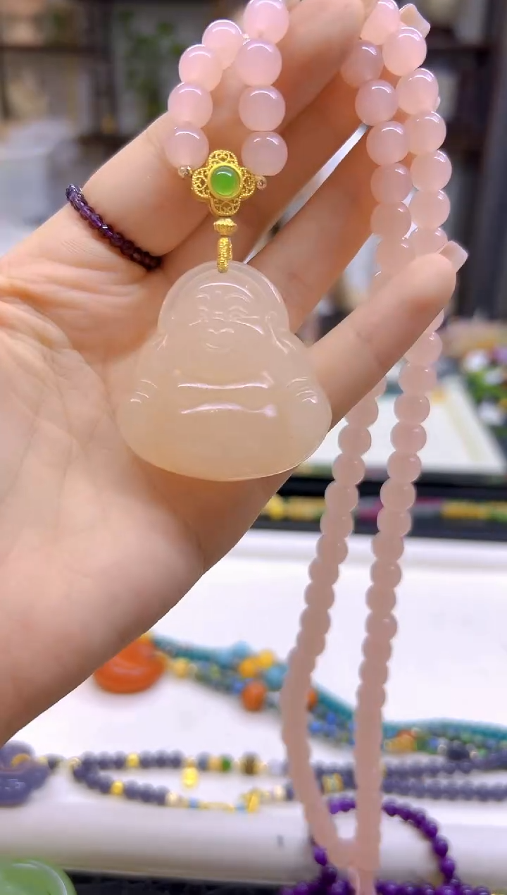 和田玉未镶嵌毛衣链DIY款M285