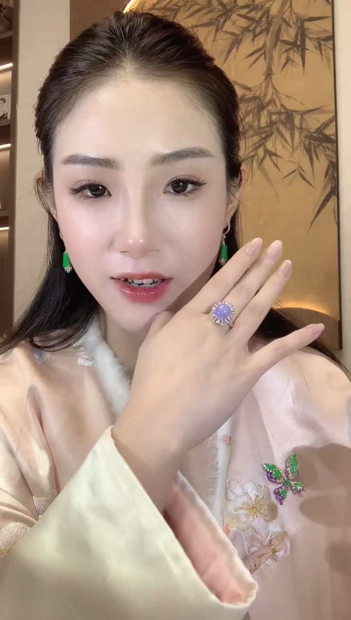 【闪购商品】翡翠戒指18K金镶嵌A75翡翠