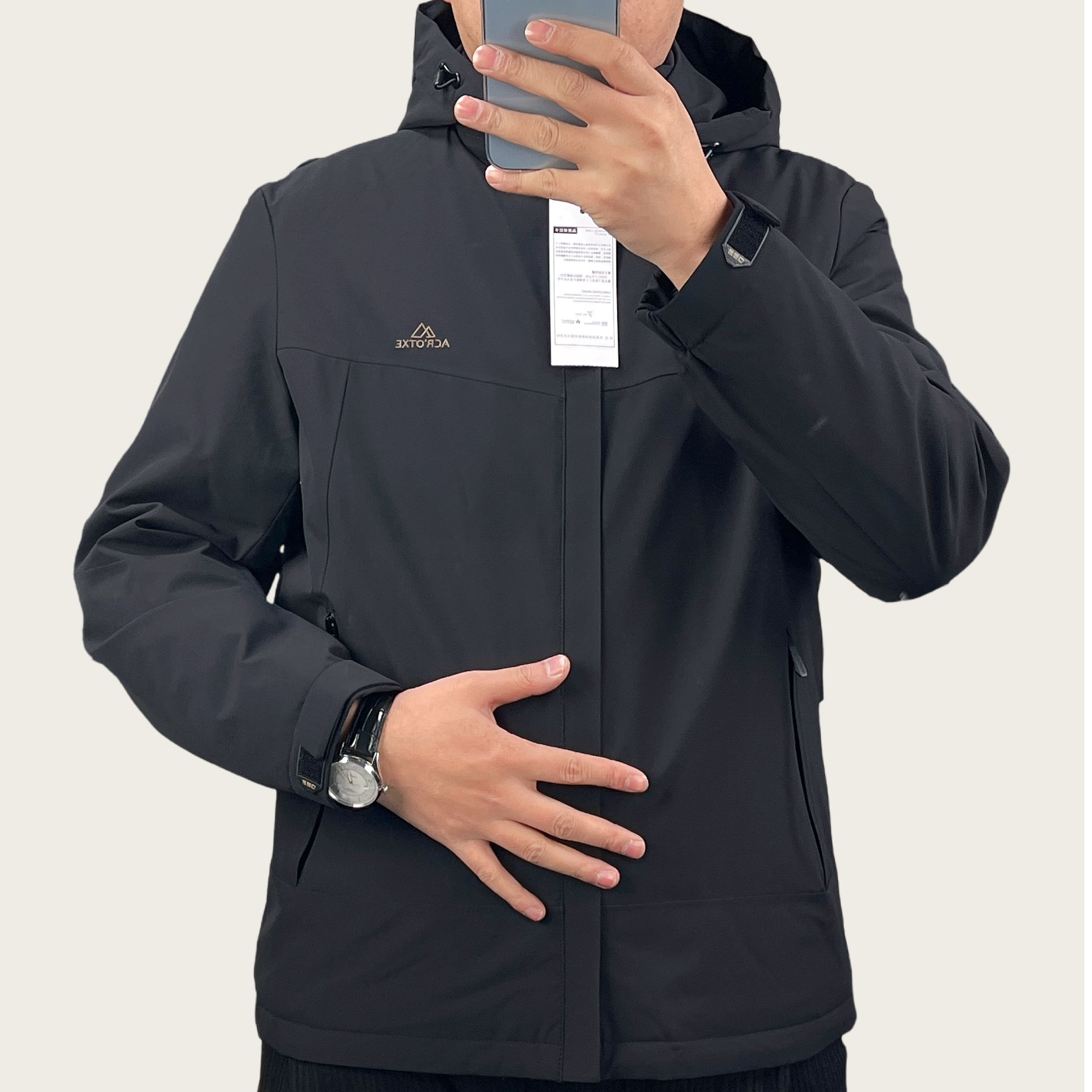 夹克男士男款户外休闲防水连帽防风商务秋冬软壳保暖男式时尚运动