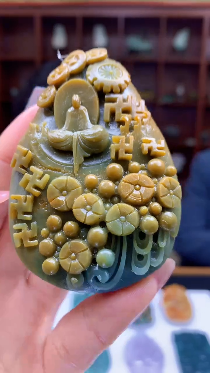 【闪购商品】定制翡翠未镶嵌1049ry-毛货挂件36