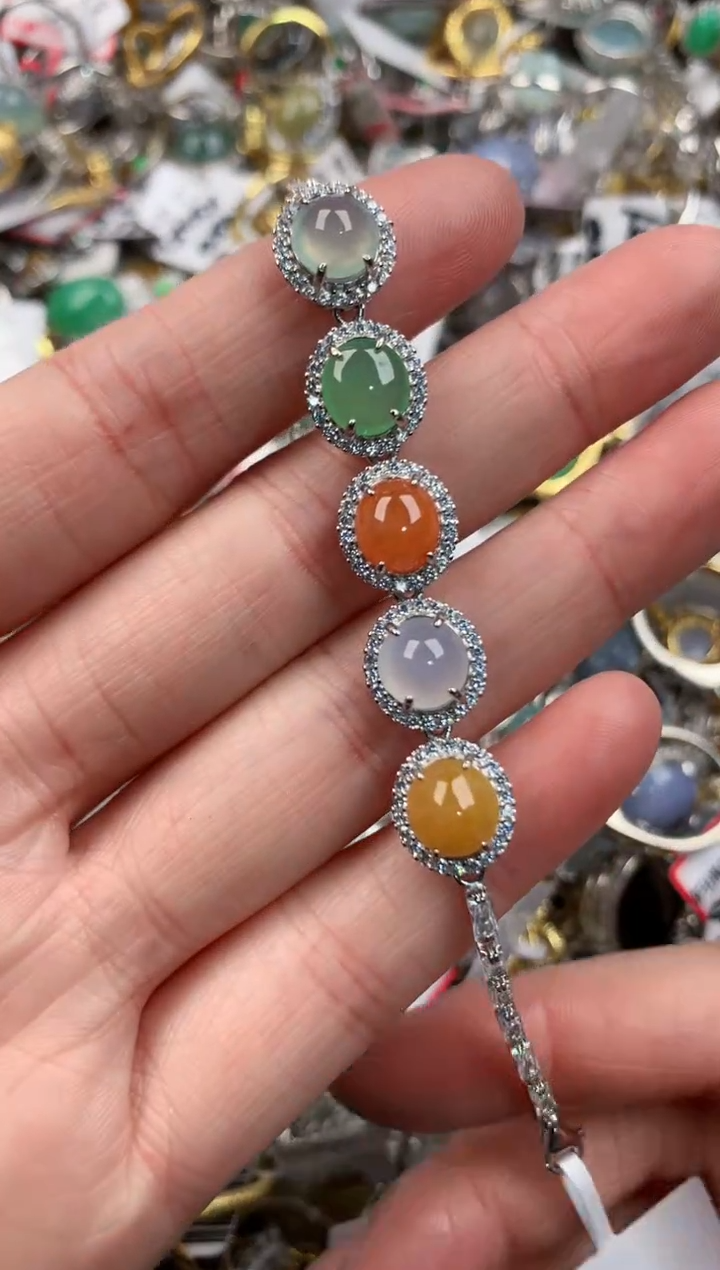 银S925镶嵌戒指翡翠10             5