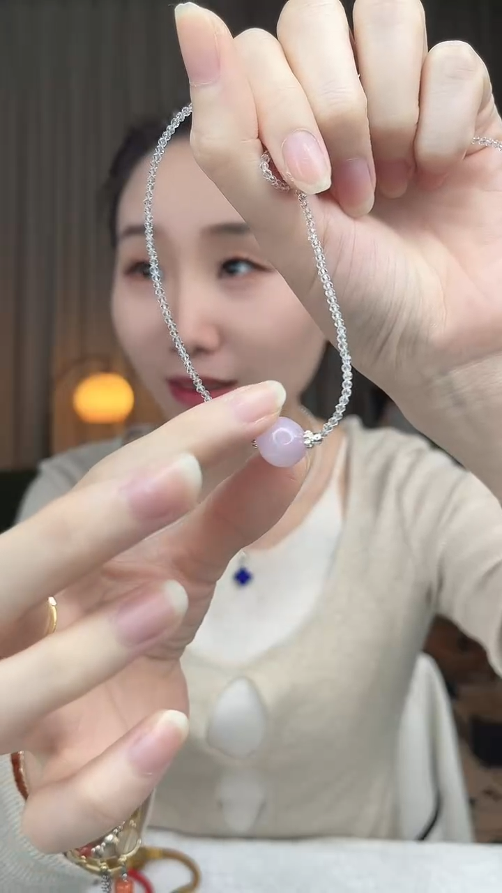 颈饰未镶嵌淡水珍珠紫锂辉路路通项链