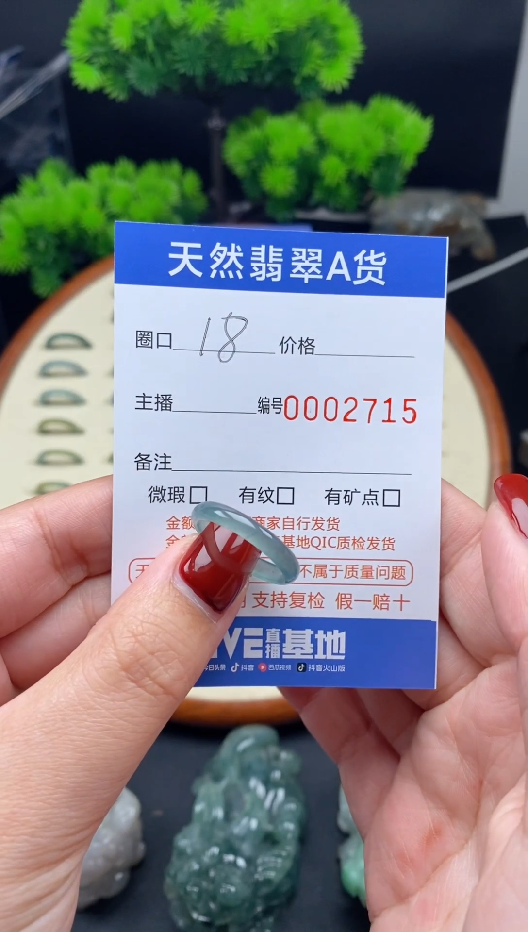 【闪购商品】翡翠戒指未镶嵌翡翠戒指