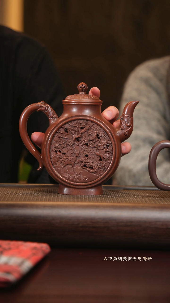 【闪购商品】紫砂茶壶zwp 松鹤延年 底槽清 550