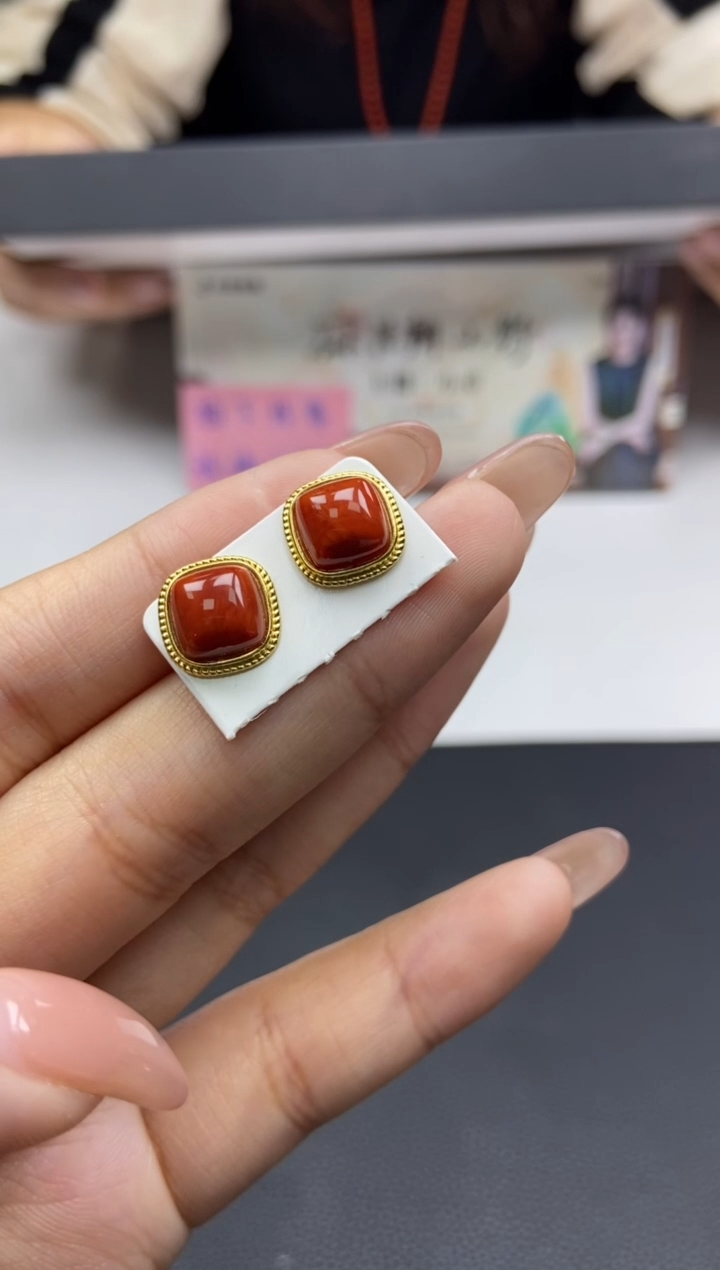 【闪购商品】南红玛瑙耳饰未镶嵌天然南红20多样性发一