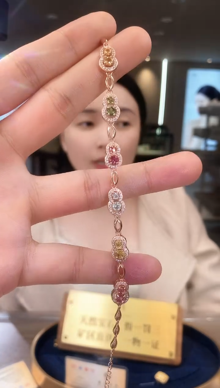 【闪购商品】碧玺手链银S925镶嵌09天然宝石