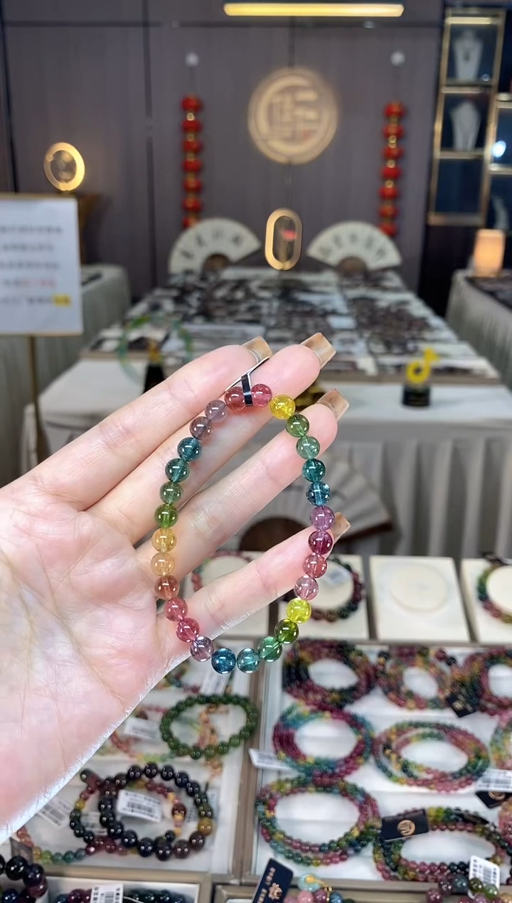 未镶嵌收藏级老矿色标净体单圈手串6mm+碧玺dan一物一证