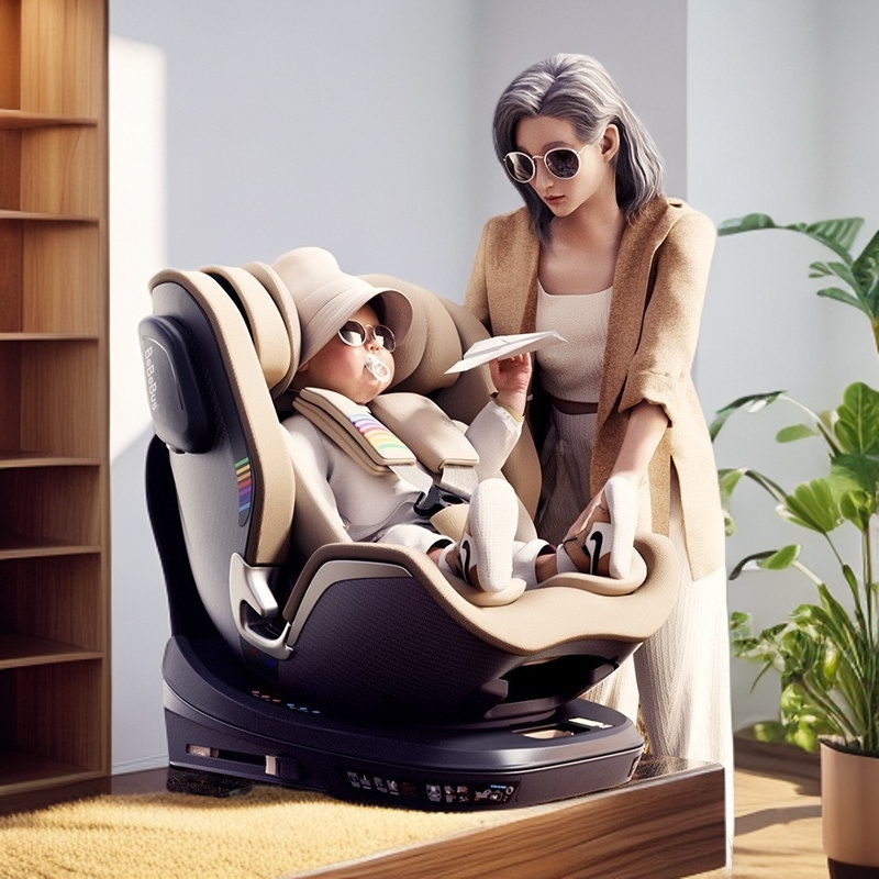 BeBeBus儿童护脊领航家安全座椅新生儿0-8岁婴儿车载宝宝360旋转