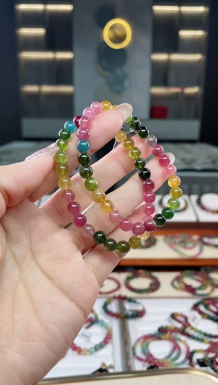 未镶嵌老矿碧玺单圈手串6mm+碧玺多样性发一条 T