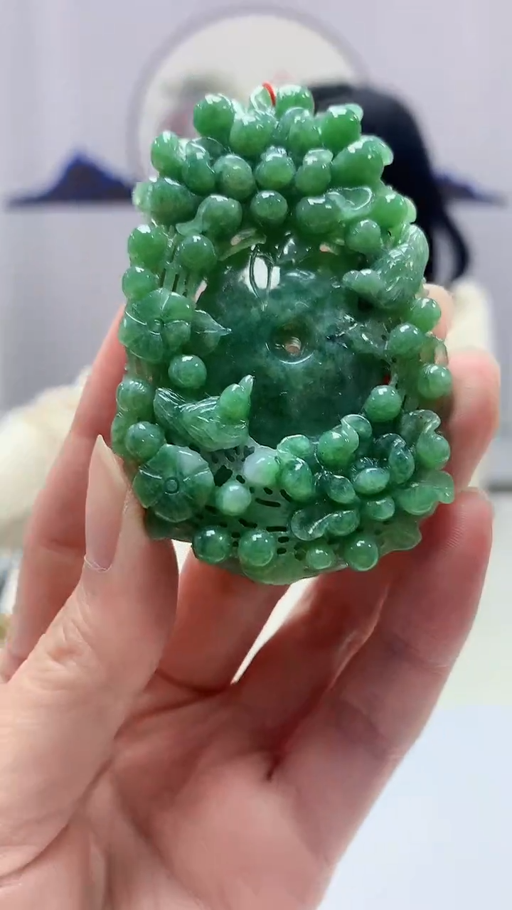 【闪购商品】定制翡翠未镶嵌4852zm-毛货挂件扣子101