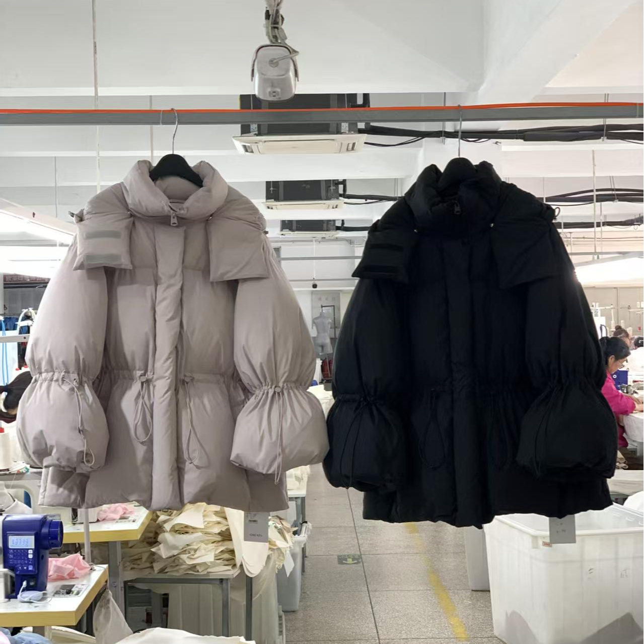 付22222中长款女士女款连帽宽松羽绒服设计师款立领鹅绒服女