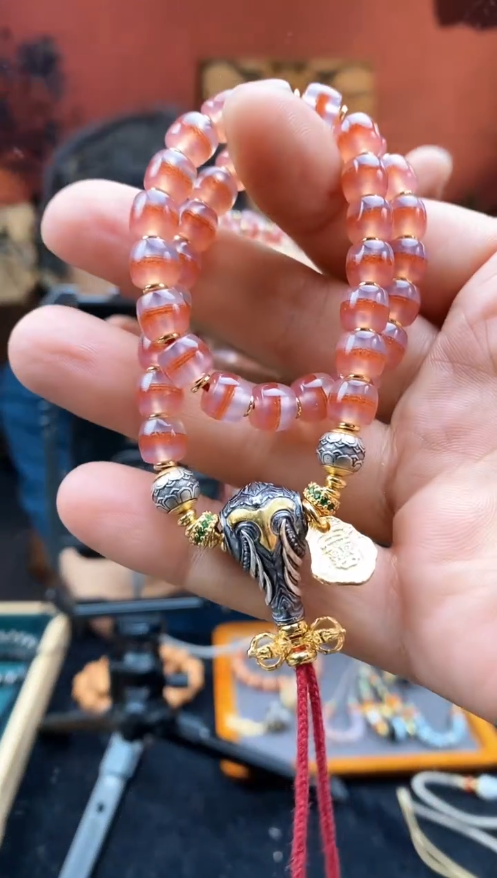 【闪购商品】玛瑙/玉髓31银S925镀金镶嵌0208-