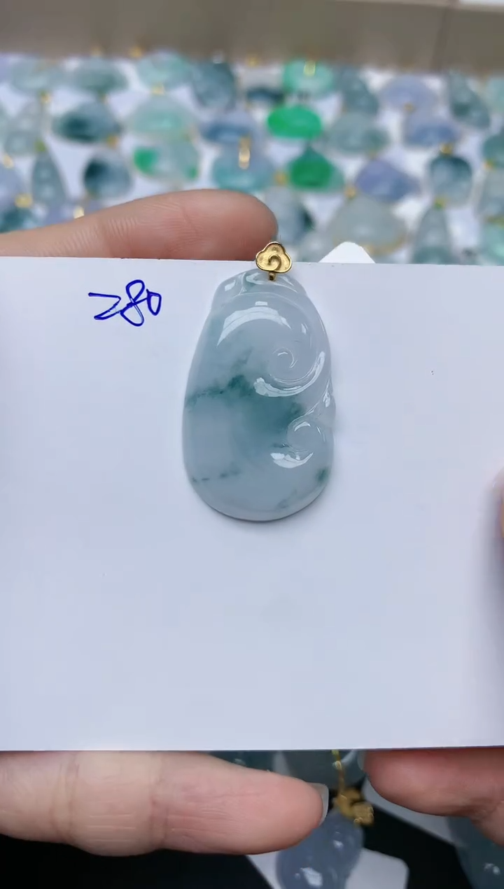 【闪购商品】翡翠颈饰18K金镶嵌天然翡翠A货    280