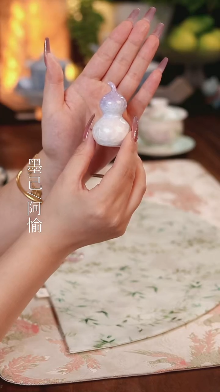 结晶釉-葫芦小摆件-紫色