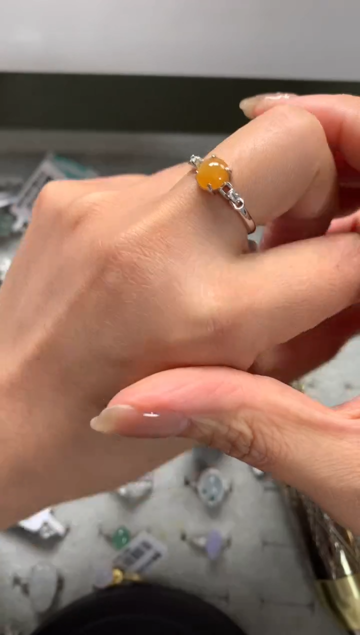 银S925镶嵌戒指翡翠55