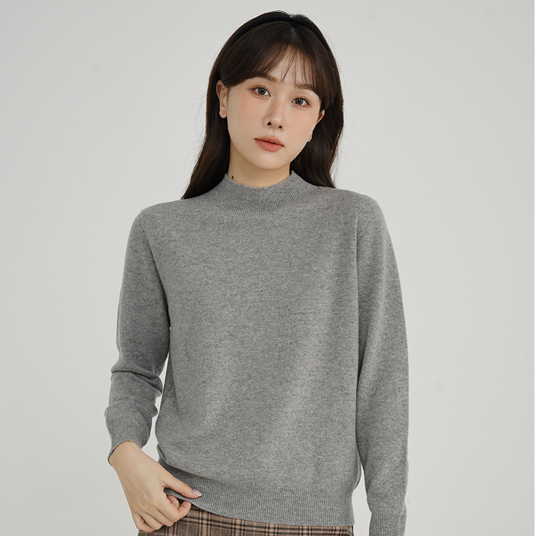 K瞌睡兔【清苍】100羊毛无缝针织衫女秋冬落肩长袖上衣22232/22292