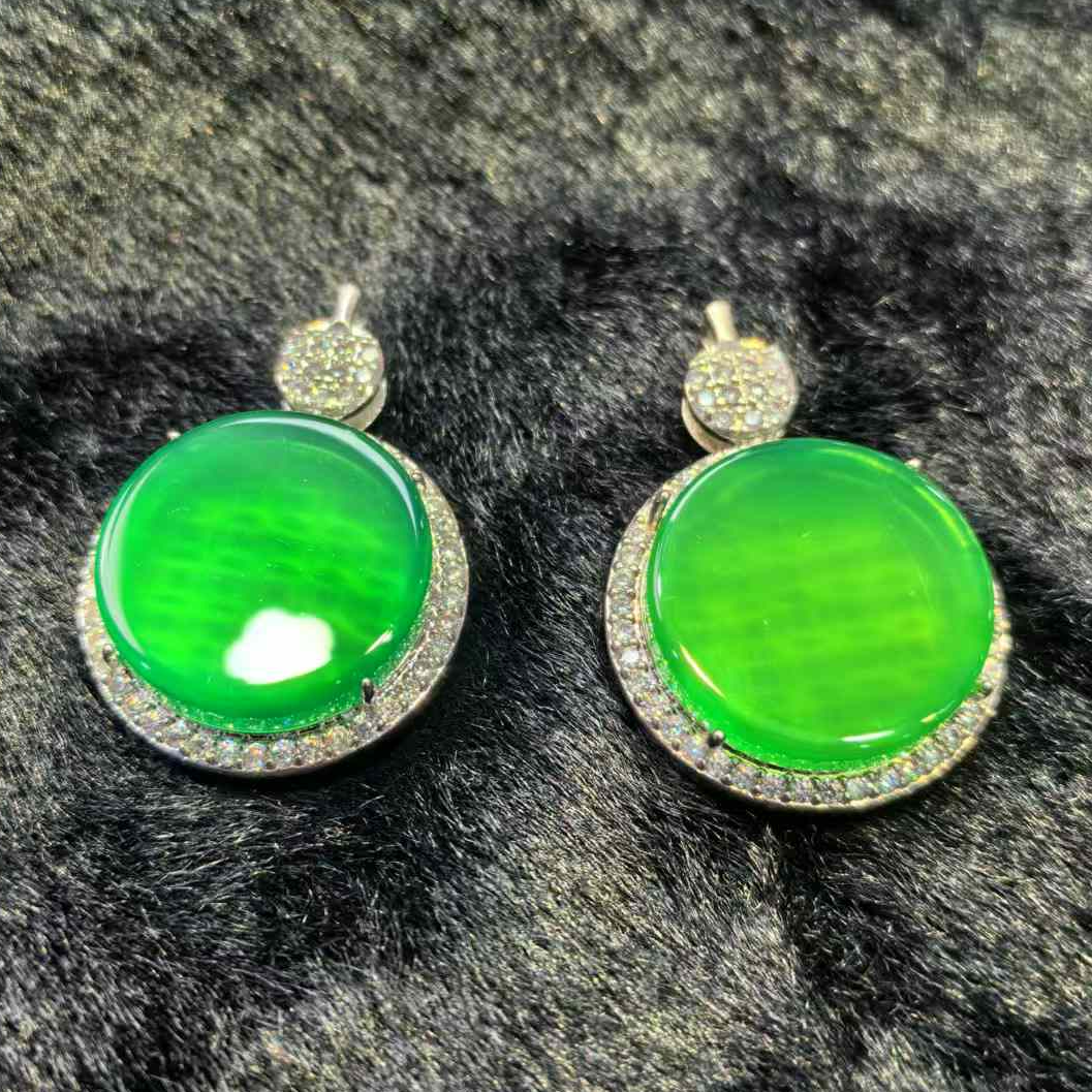 ST7230正阳绿秦紫玛瑙绿圆无事牌吊坠-配麻花链-多样性发只发一件