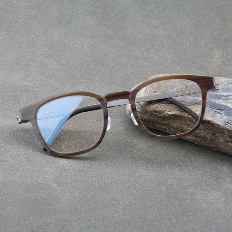 牛角时尚潮流配近视眼睛框复古眼镜架天然牛角镜架配近视牛角1115