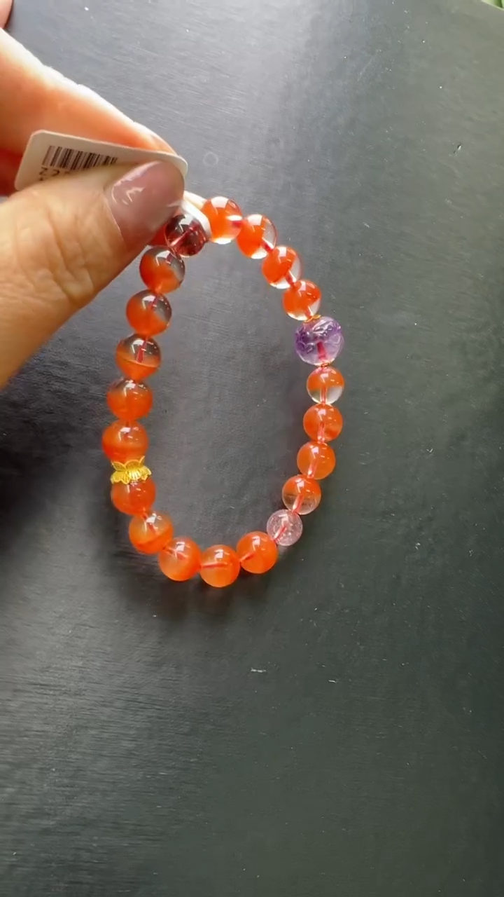 【闪购商品】水晶手串未镶嵌18k红兔毛吞财手串Z20242