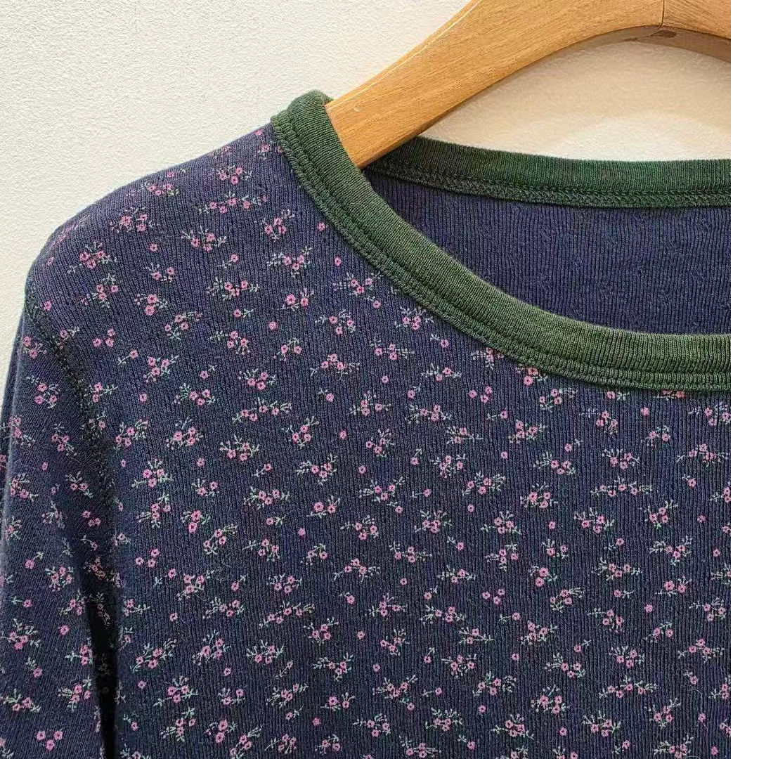 韩国正品不支持退换/衣柜/小碎花长袖T/1203 