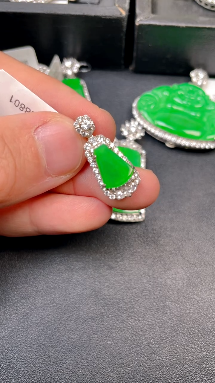 吊坠(不含链)银S925镶嵌翡翠DZ