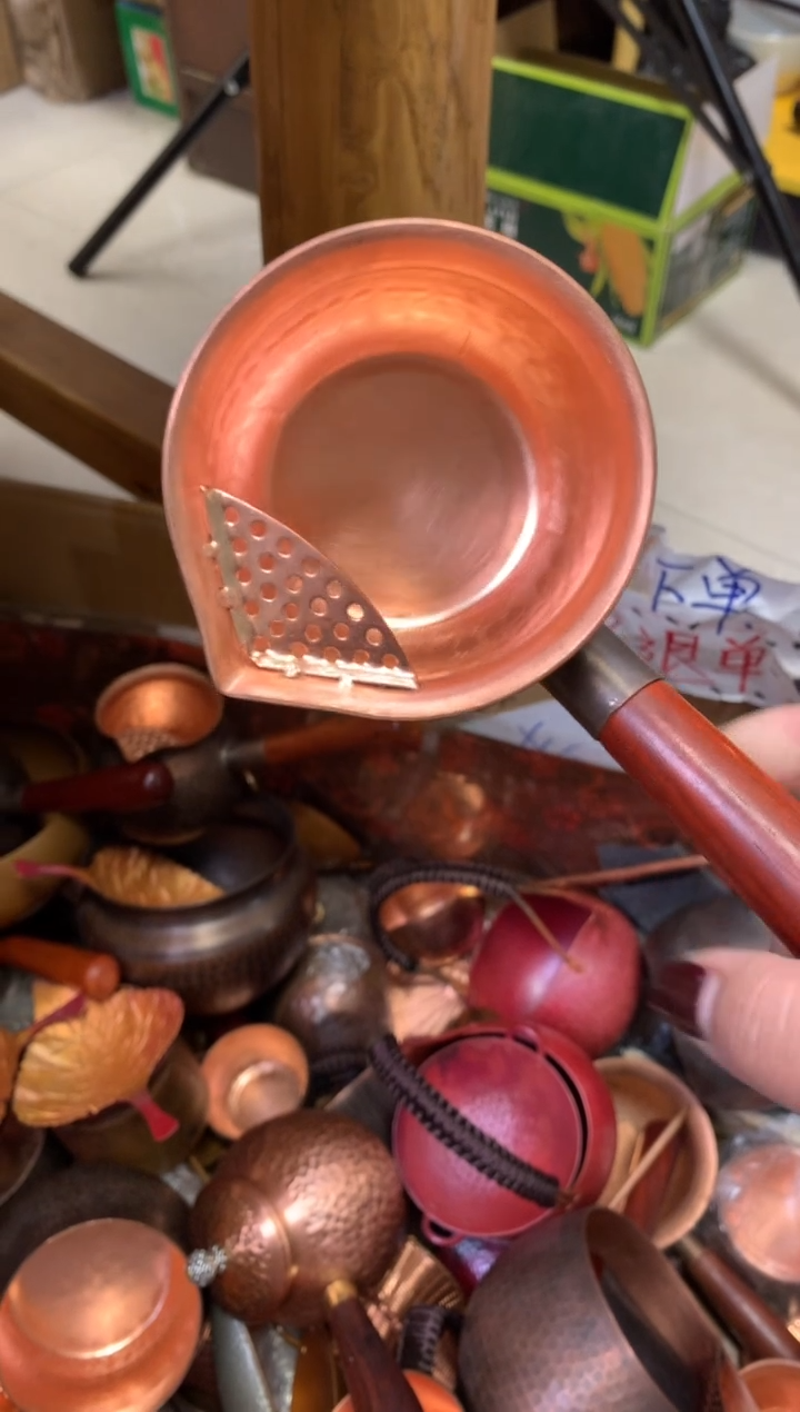 300cc紫铜加滤网侧把公杯