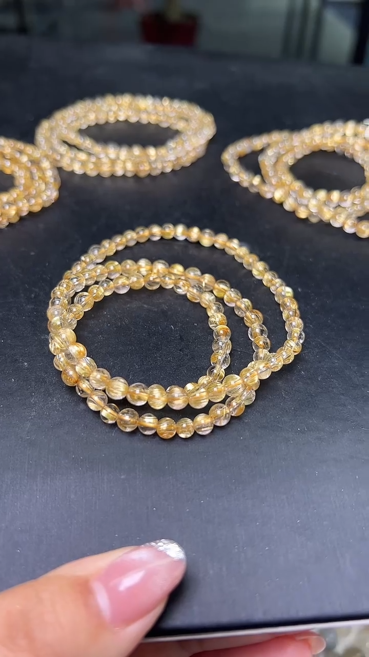 未镶嵌手串水晶多样性发一 钛晶多圈手串4mm+ JP57232