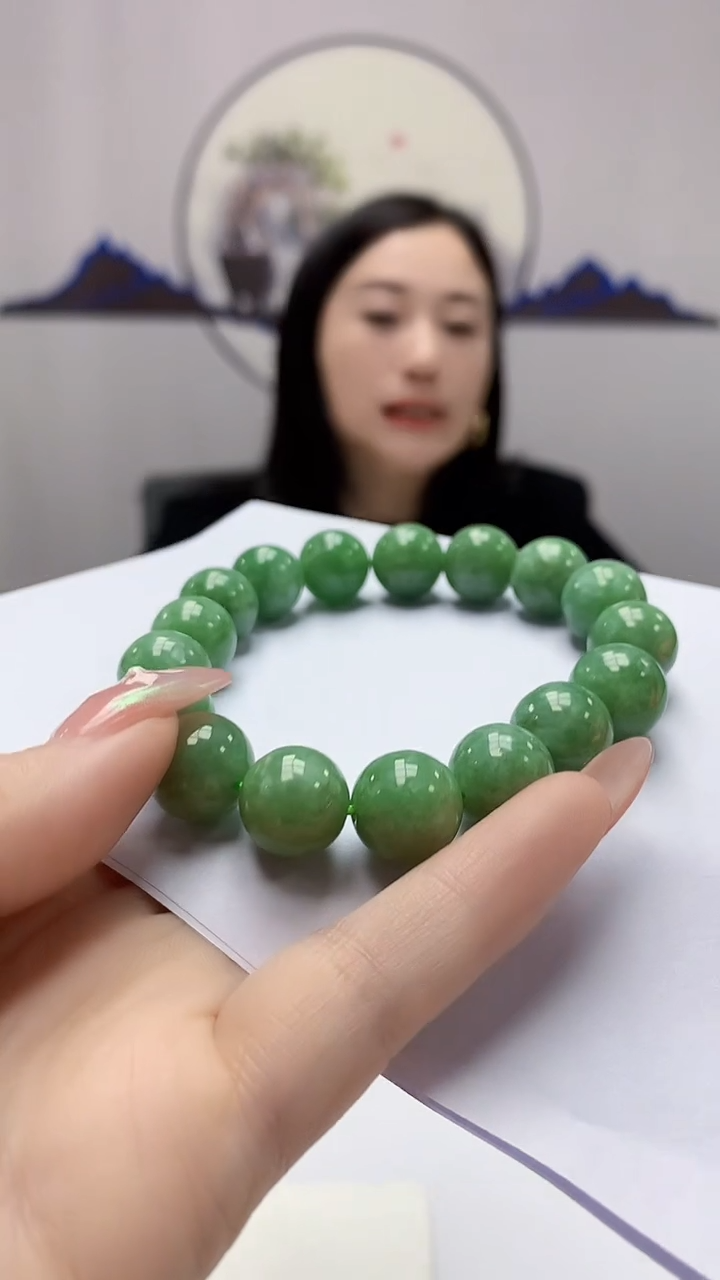 【闪购商品】定制翡翠未镶嵌4852DD-毛货手串36