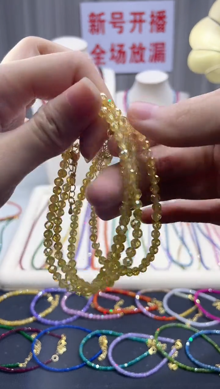 水晶手链14K金镶嵌福利4