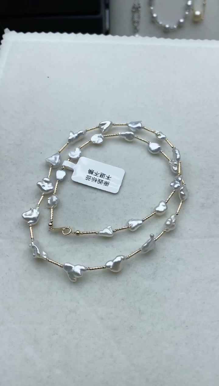 【闪购商品】海水珍珠项链18K金镶嵌Y123