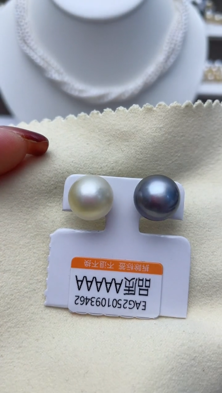 【闪购商品】拼合珍珠（马贝珠）耳饰银S925镶嵌W52